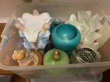Perfume bottle, candle stick holder and more