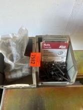 Nuts, bolts and screws in organizing containers