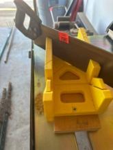Miter box with hand saw