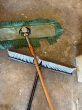 Dust mop and a shop broom