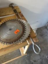 2 saw blades and a tensioner