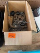 Hole saw bits and various hardware items