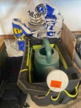 Caddy with watering can and ice melt