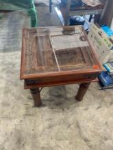 Hand carved wooden tea table Must bring help to load
