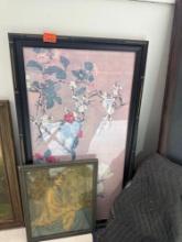 2 Framed wall art pieces Measurements in photo