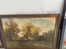 Vintage framed art work Size24x34