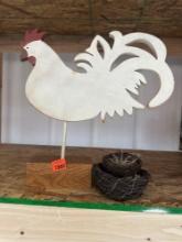 Metal Rooster table decor Measurement in photo