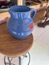 Blue water pitcher