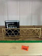 Fossilcontainer and gold kleenex holder