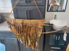 Native American handmade flat quiver and bow/arrows