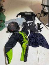 O"Neal riding gear, harley bag, and shorts
