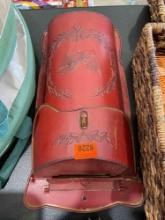Red metal rustic mailbox