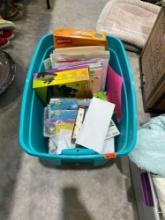 Hanging file folders, folders, and colored paper