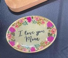 I love you mom plaque and wooden fan