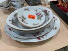 Decorative Vintage Japan Moss rose china serving platters/bowls.