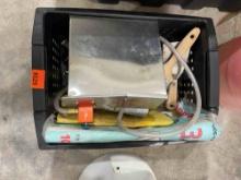 Compressed air, paint brushes, hose, and other items