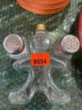 Glass gingerbread and salt and pepper shakers