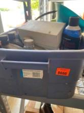 Tote with misc oil
