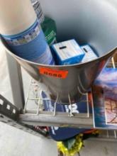 Trash can with soap, listerine and bathroom cleaner