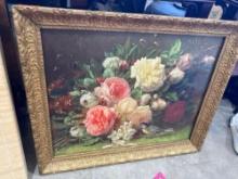 Framed flower art work