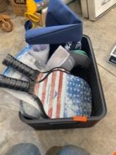 Ball caps, cloth bag,Tommy Bahama pickleball paddles, Elephant crochet kit