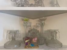 various glass candle holders