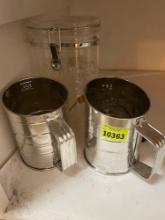 hand crank sifters; storage containers