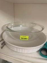 pie pan; serving bowl