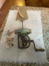 antique butter churner; broaches