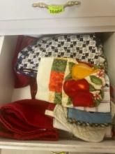 kitchen towels; aprons