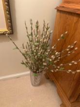 vintage glass vase with foliage