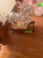 vintage rocking horse music box