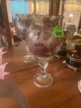 vintage glass candle holder