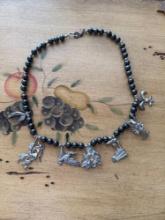 necklace with silver charms