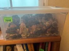 tub of mini figurines