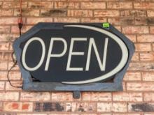metal open sign