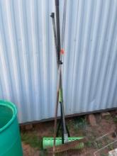 Garden weasle, rake and pooper scooper