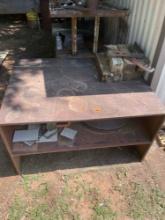 Metal table with contents *BUYER IS RESPONSIBLE FOR LOADING*