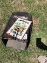 Craftsman lawnmower bag and metal sign