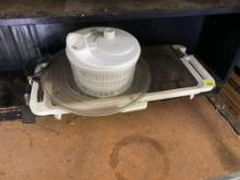 Electric griddle, salad spinner and glass platter