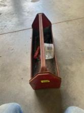 Rivet gun with rivets in metal tool caddie