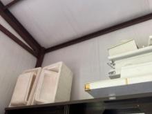 Styrofoam ice chest, fridge door and other fridge items, wooden drawers
