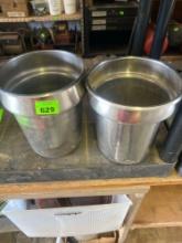 2 stainless steel containers