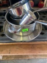 Stainless steal bowls, pans, cups