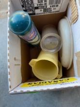 Water pitcher, bird feeder, 2 misc items