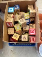 Vintage Children's alphabet blocks and Giant dice