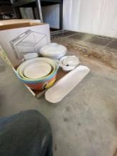 Summer fruit bowls and canister set milk, white serving set