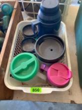 Box of miscellaneous water pitchers