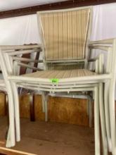 Four vintage metal outdoor chairs