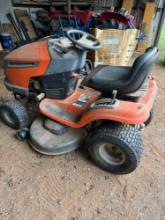 Husqvarna 46 inch cut The engine did turn over possiblyits out of gas *BUYER IS RESPONSIBLE FOR